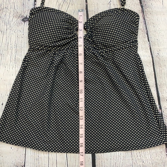 DKNY Black w/Tan Dots Tankini Top Size: S\CH\P - Picture 8 of 17